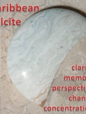 Caribbean calcite MOON crystal stone : CLARITY change MEMORY 01